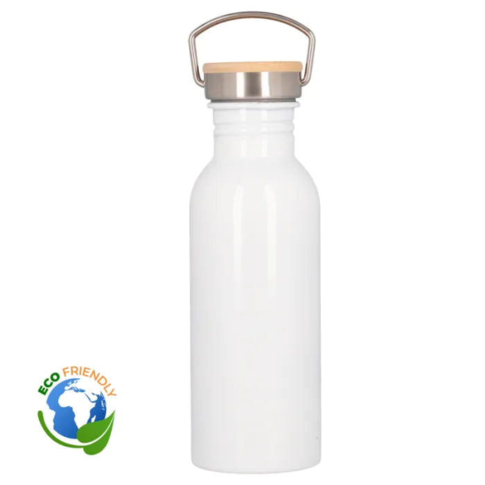 Botella personalizada con tapón de bambú · 600 ml