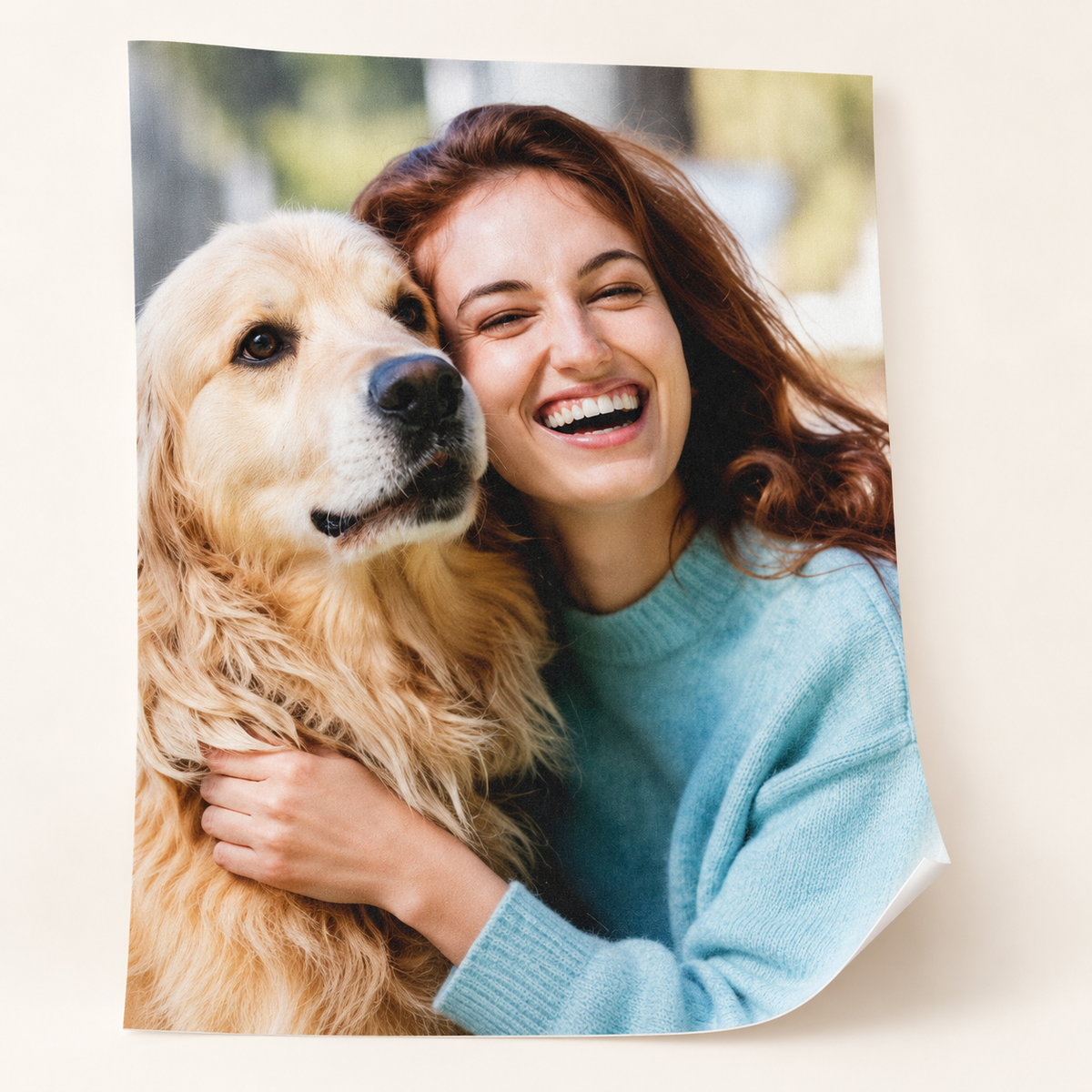 Ejemplo personalizado: Lámina de lienzo personalizada con foto · sin bastidor. Montaje orientativo; personalizable con tu foto, nombre o diseño.