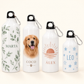 Ejemplo personalizado: Botella de aluminio personalizada. Diseño orientativo; personalización a tu gusto.