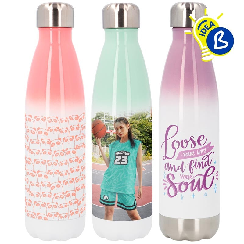 Ejemplo personalizado: Termo degradado personalizado · 500 ml. Diseño orientativo; personalización a tu gusto.