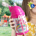 Ejemplo personalizado: Cantimplora infantil personalizada · 400 ml. Diseño orientativo; personalización a tu gusto.