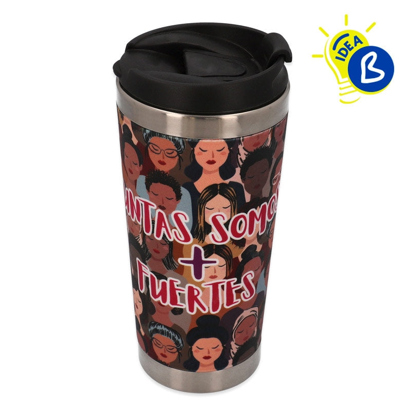 Ejemplo personalizado: Vaso térmico cónico personalizado · 450 ml. Diseño orientativo; personalización a tu gusto.