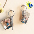 Ejemplo personalizado: Llavero de madera personalizado con foto. Diseño orientativo; personalización a tu gusto.